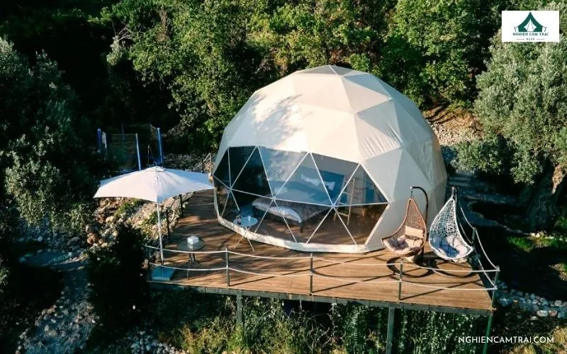 Lều vòm glamping sang trọng đầy đủ tiện nghi giữa thiên nhiên