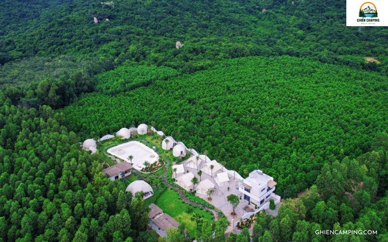 The Oasis Glamping nhìn từ trên cao
