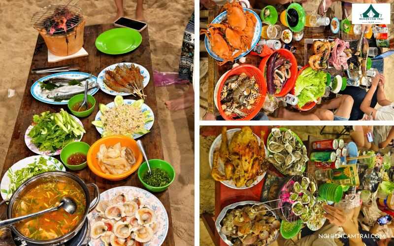 Review Camping Cô Sáu - Khu cắm trại ven biển Lagi ở Bình Thuận 21 Thưởng thức ẩm thực biển tươi ngon, đa dạng