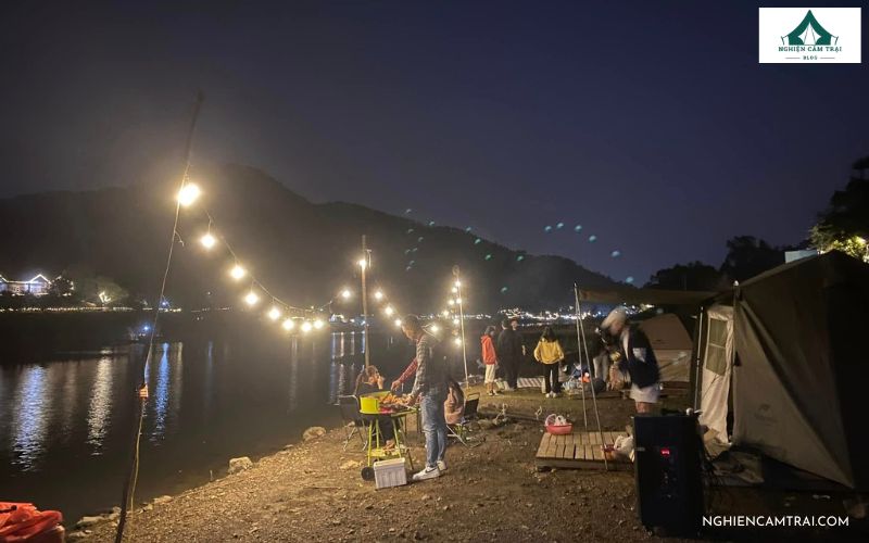 Tổ chức BBQ ngoài trời khi cắm trại hồ Đồng Đò Sóc Sơn