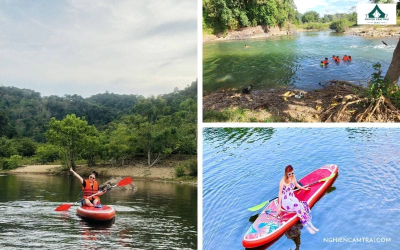 La Ngâu Camping - Khu cắm trại dã ngoại lý tưởng ở Bình Thuận 16 Chèo kayak hoặc SUP trong làn nước trong xanh