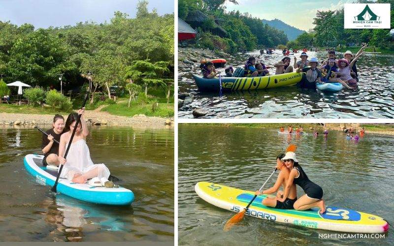 Trải nghiệm chèo SUP, kayak trên suối đá La Ngâu