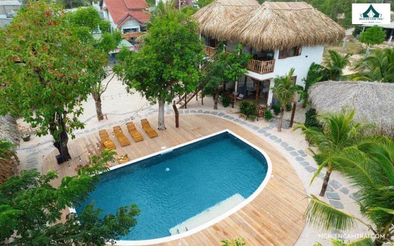 Tắm biển hoặc hồ bơi mát lạnh giữa thiên nhiên