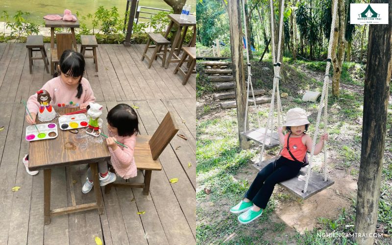BoRo Campsite Đà Nẵng – Điểm cắm trại ven suối cực chill 12 Không gian vui chơi cho trẻ nhỏ với tô tượng, xích đu