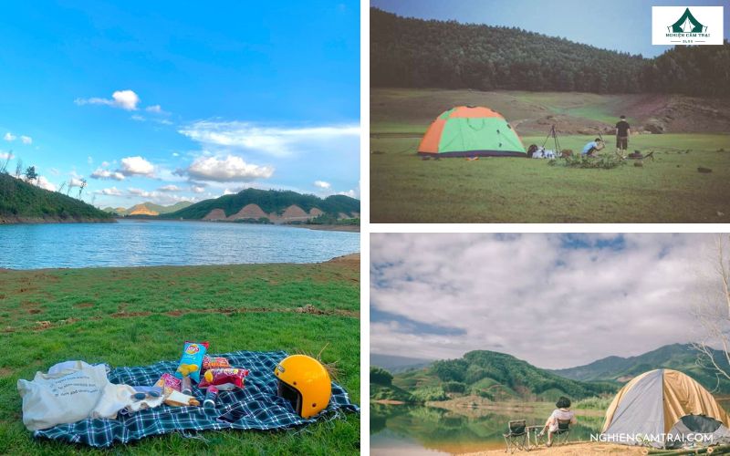 Cắm trại Hồ Hòa Trung Đà Nẵng: Điểm camping sống ảo chill bên hồ 14 Cắm trại Hồ Hòa Trung qua đêm trên đồng cỏ rộng lớn