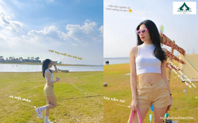 Tạo dáng đầy sức sống ở Hồ Trị An