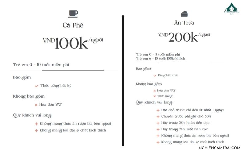 Yên Retreat Đà Nẵng: Điểm cắm trại yên bình bên bờ sông Cu Đê 23 Giá dịch vụ ăn uống ở tại Yên Retreat