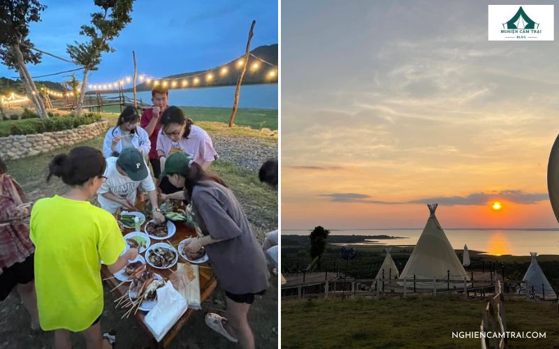 Review Bằng Lăng Glamping – Khu nghỉ dưỡng bên hồ Dầu Tiếng 14 Tổ chức tiệc nướng và ngắm hoàng hôn tại Bằng Lăng Glamping