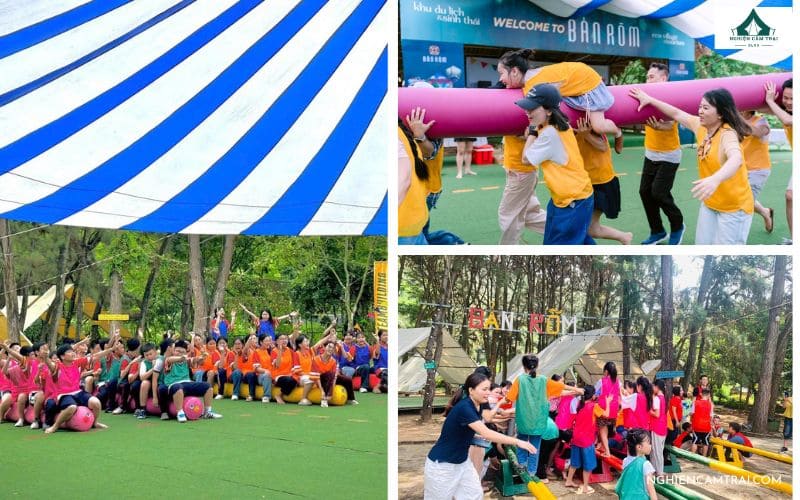 Trải nghiệm cắm trại Bản Rõm: Thiên đường cắm trại xanh mát 15 Tham gia các trò chơi teambuilding & hoạt động tập thể