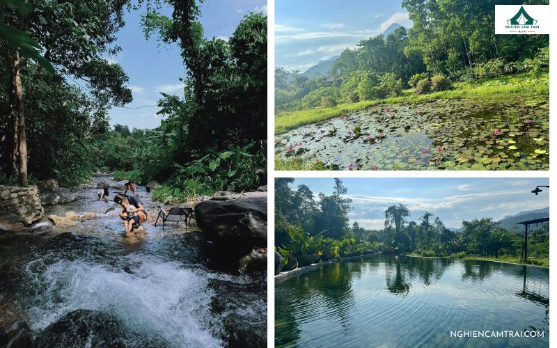 Trải nghiệm Mojen Retreat: Khu glamping đẹp nhất Thái Nguyên 10 Dòng suối mát lạnh tại Mojen Camping