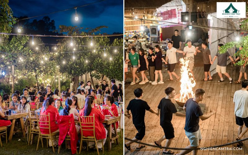 Review Vọc Glamping Đà Nẵng view đồi núi, dịch vụ sang trọng 7 Tổ chức tiệc BBQ ngoài trời và đốt lửa trại tại Vọc Glamping