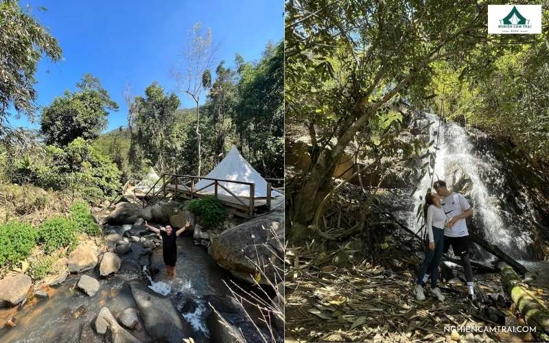 Trải nghiệm khám phá thác Bi và tắm thác tại Yên Glamping