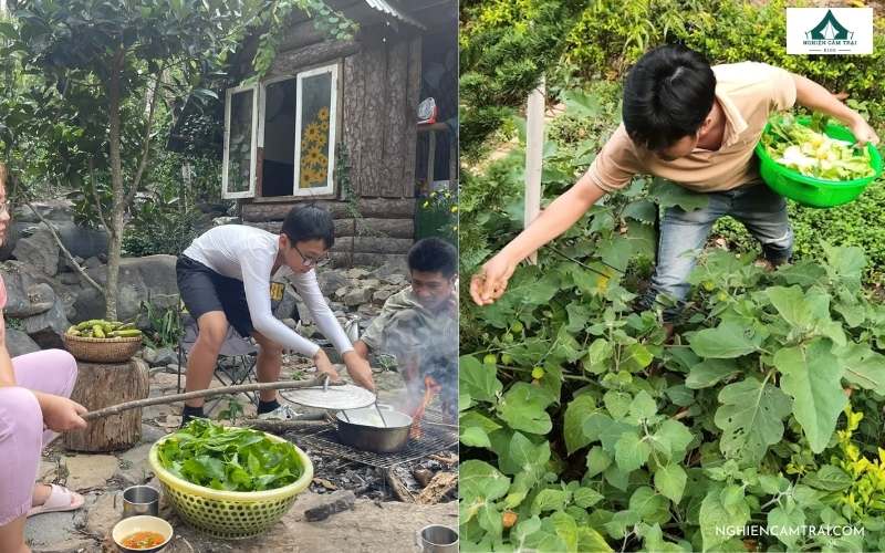 Mọi người cùng nhau chuẩn bị bữa trưa