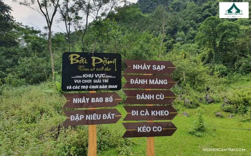 Thử sức với các trò chơi dân gian khi cắm trại Bãi Pặng