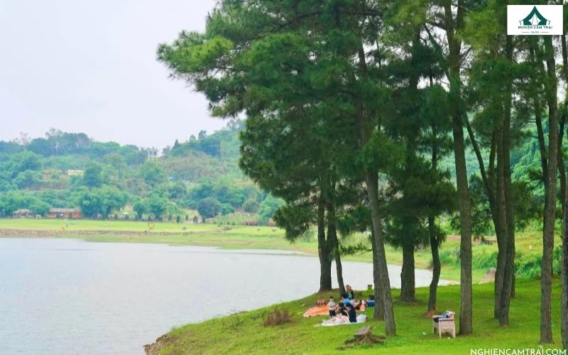 Trải nghiệm cảm giác dựng lều thú vị khi camping hồ Đồng Chương