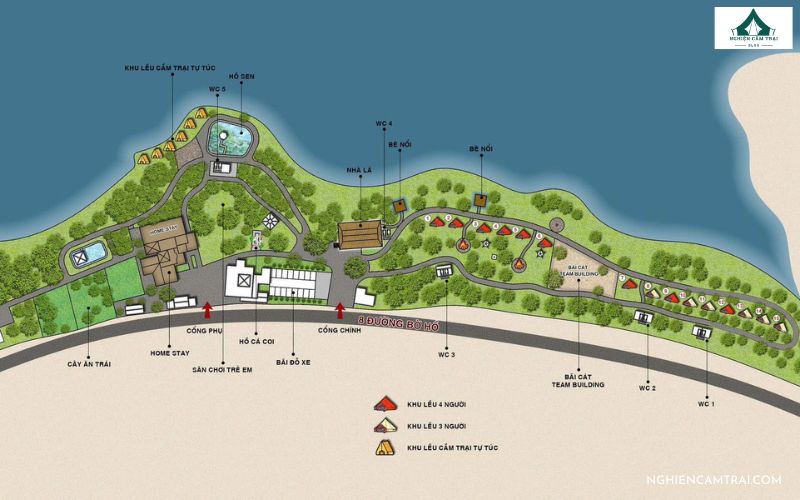 Bản đồ toàn cảnh Nature WOW Glamping - Cắm trại Hồ Trị An