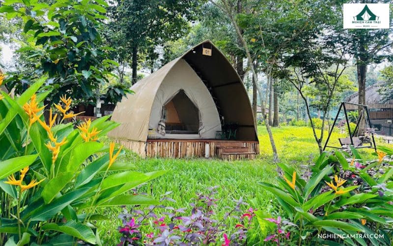 Khu lều glamping tại Wow Glamping Hồ Trị An