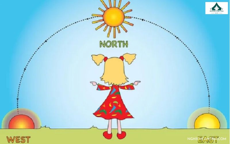 Xác định hướng Bắc bằng vị trí mặt trời trong ngày