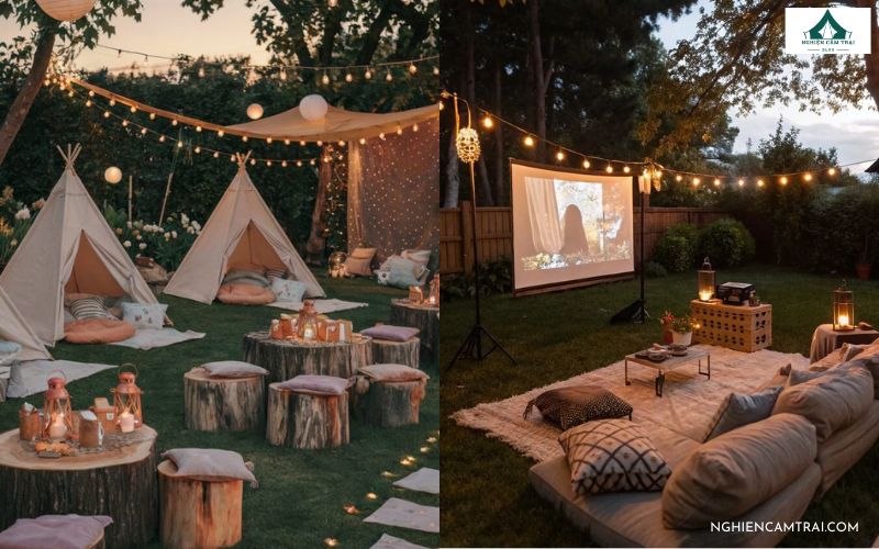 trang trí đèn led trong khu vực bàn ăn