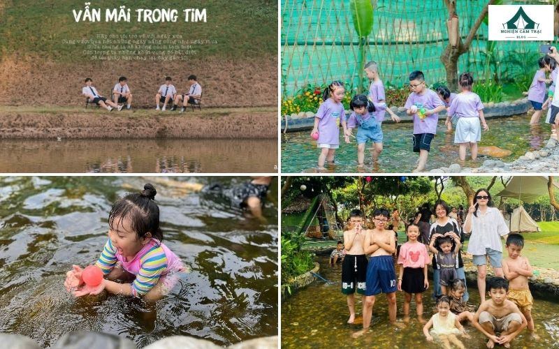 Trải nghiệm tắm suối, nô đùa, chụp ảnh check-in tại khu glamping TBS Green Valley