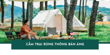 cắm trại rừng thông bản áng