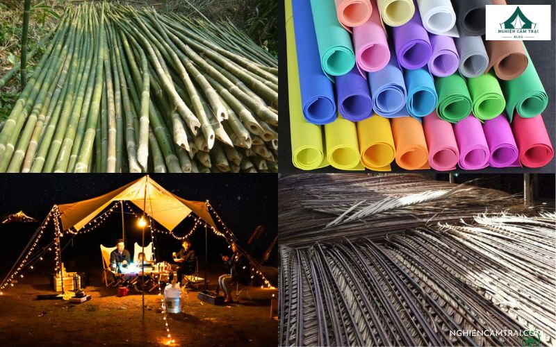 Các vật liệu làm đồ trang trí lều trại đơn giản, rẻ tiền