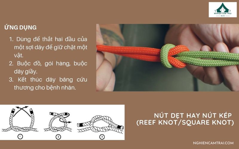 Thắt nút dẹt trong cắm trại dễ học và dễ thực hiện nhất