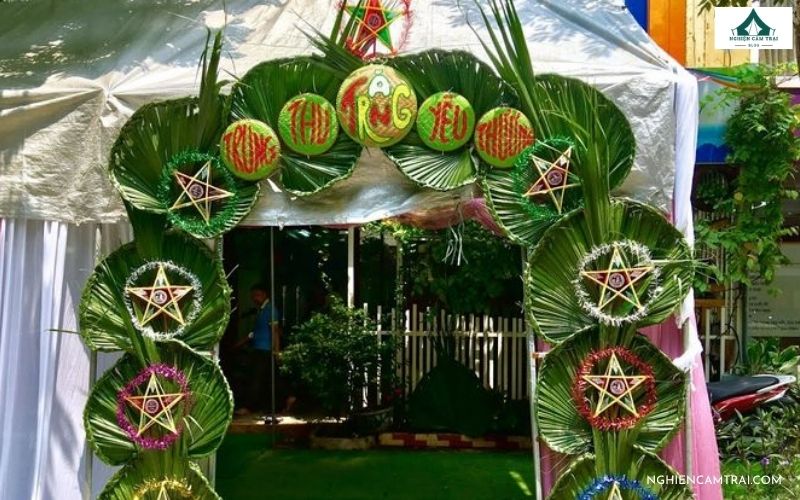 Tổng hợp 50+ mẫu cổng trại đơn giản đẹp, dễ làm, chi phí thấp 47 mô hình cổng trại đơn giản bằng lá dừa