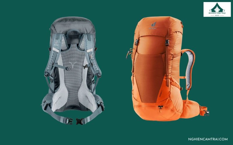 Deuter Futura 32L nổi bật với hệ thống lưng Aircomfort thoáng khí, mang vác êm ái khi trekking