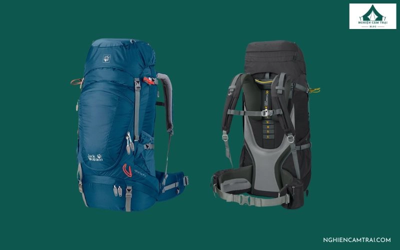 Jack Wolfskin Highland Trail XT 50 có sức chứa lớn, tích hợp trợ lực và áo trùm mưa tiện lợi