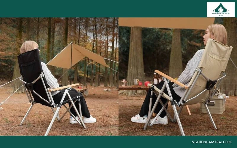 Ghế cắm trại loại nào tốt? Hướng dẫn chọn mua ghế camping chi tiết 14 Ghế camping lưng tựa, có tay vịn sử dụng phổ biến cho các chuyến camping, dã ngoại