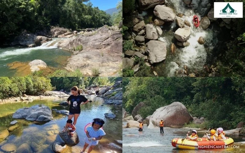 Dòng suối tự nhiên và khung cảnh rừng nguyên sinh tại khu vực Kong Forest Nha Trang