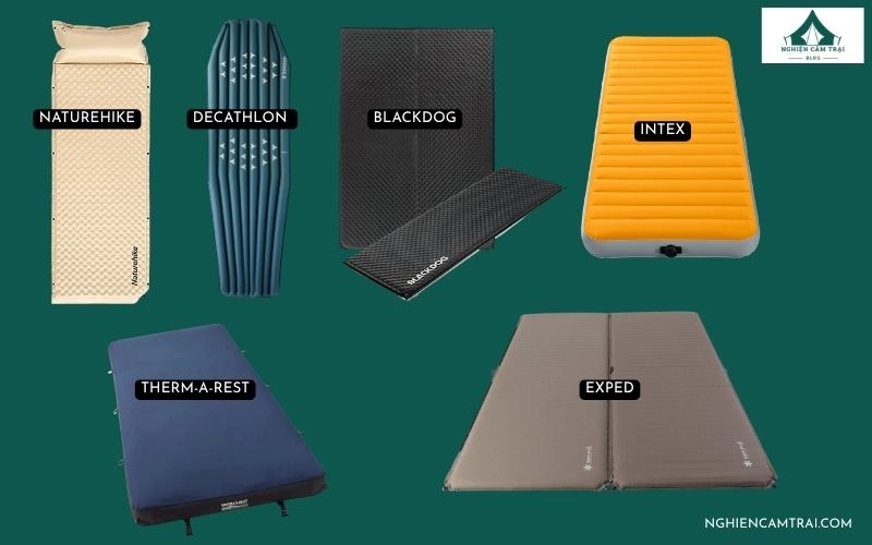 Nệm hơi camping loại nào đáng mua? So sánh và kinh nghiệm lựa chọn 9 Naturehike, Decathlon, Blackdog và Intex là những thương hiệu nệm hơi camping được nhiều người lựa chọn