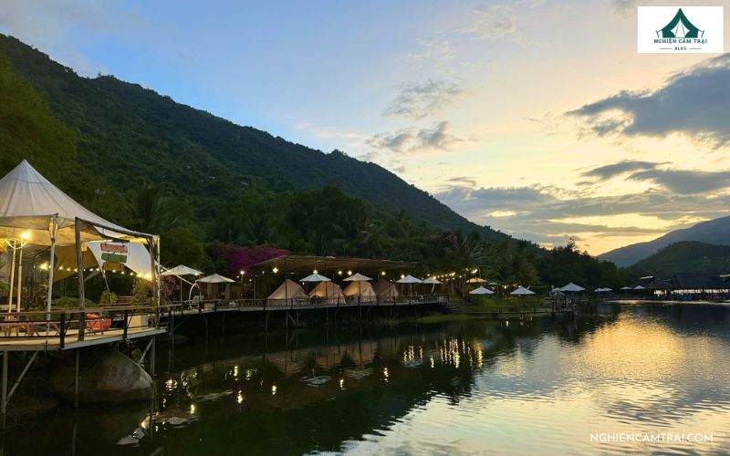 ZCamp Nha Trang – Cắm trại, vui chơi và nghỉ dưỡng bên hồ Kênh Hạ 11 khung cảnh buổi chiều ở ZCamp Nha Trang