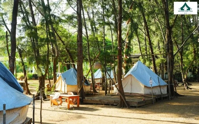 Khu vực bố trí lều trại glamping tại Pi Glamping thuộc Zenna Pool Camp