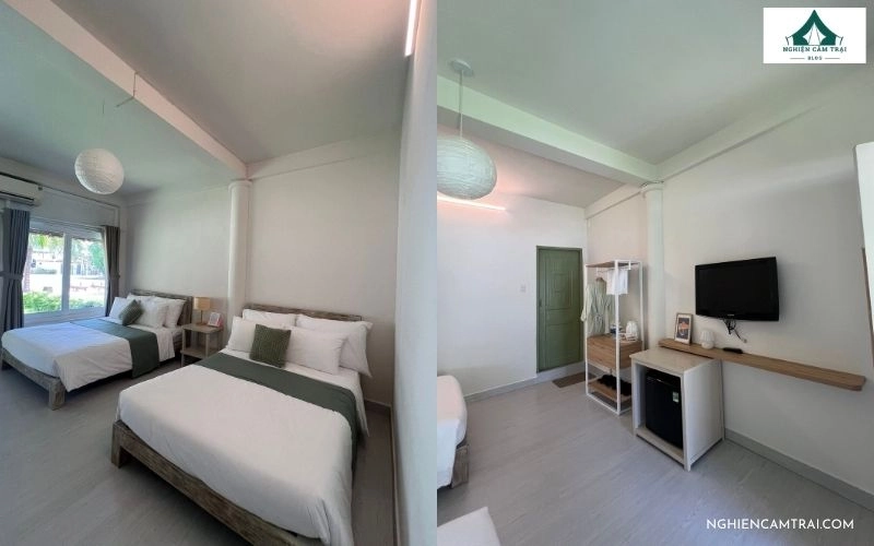 Căn phòng ngủ villa hiện đại, sạch sẽ tại Zenna Pool Camp Phước Tỉnh