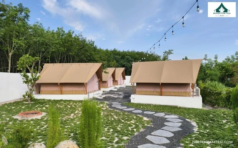 Tổng quan không gian lều dome và lều trại tiện nghi tại Lani Glamping