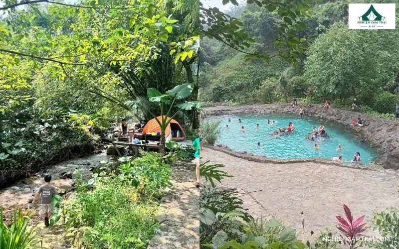 Review Path Hill Hòa Bình: Khu cắm trại ven suối xanh mát 9 Khung cảnh suối Cái thơ mộng và hồ bơi nước suối trong xanh tại Path Hill