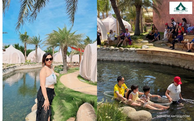 The Silk Road Mũi Né – Glamping phong cách Trung Đông tại Bình Thuận 11 Không gian quán cafe ngoài trời với những chòi vải trắng lãng mạn tại The Silk Road