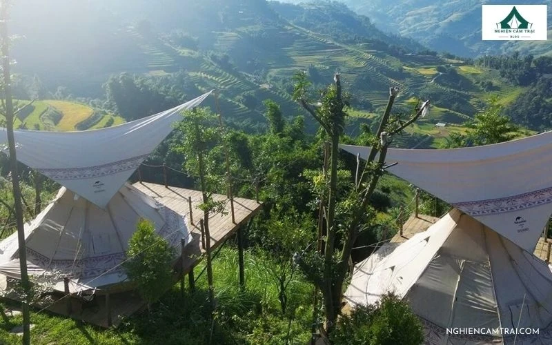 PHANSI Glamping nằm trên ngọn đồi ở Sapa, sở hữu tầm nhìn hướng ra thung lũng