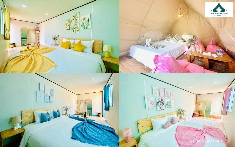 Không gian các loại lều và phòng tại Suly’s Village Phan Thiết