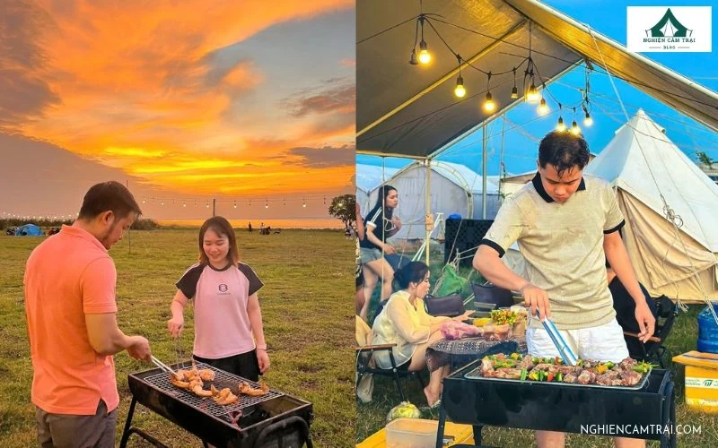 Review La Cà Camping Hồ Dầu Tiếng: Cắm trại chill, ngắm hoàng hôn đẹp 9 Tổ chức tiệc BBQ ngoài trời, thưởng thức món nướng và trò chuyện cùng bạn bè
