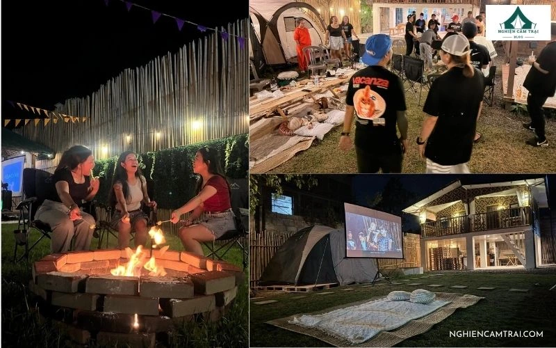 Review Moon Campsite với trải nghiệm camping giữa thiên nhiên 10 Trải nghiệm hoạt động đốt lửa trại, tiệc BBQ, xem phim ngoài trời khi glamping tại Moon Campsite